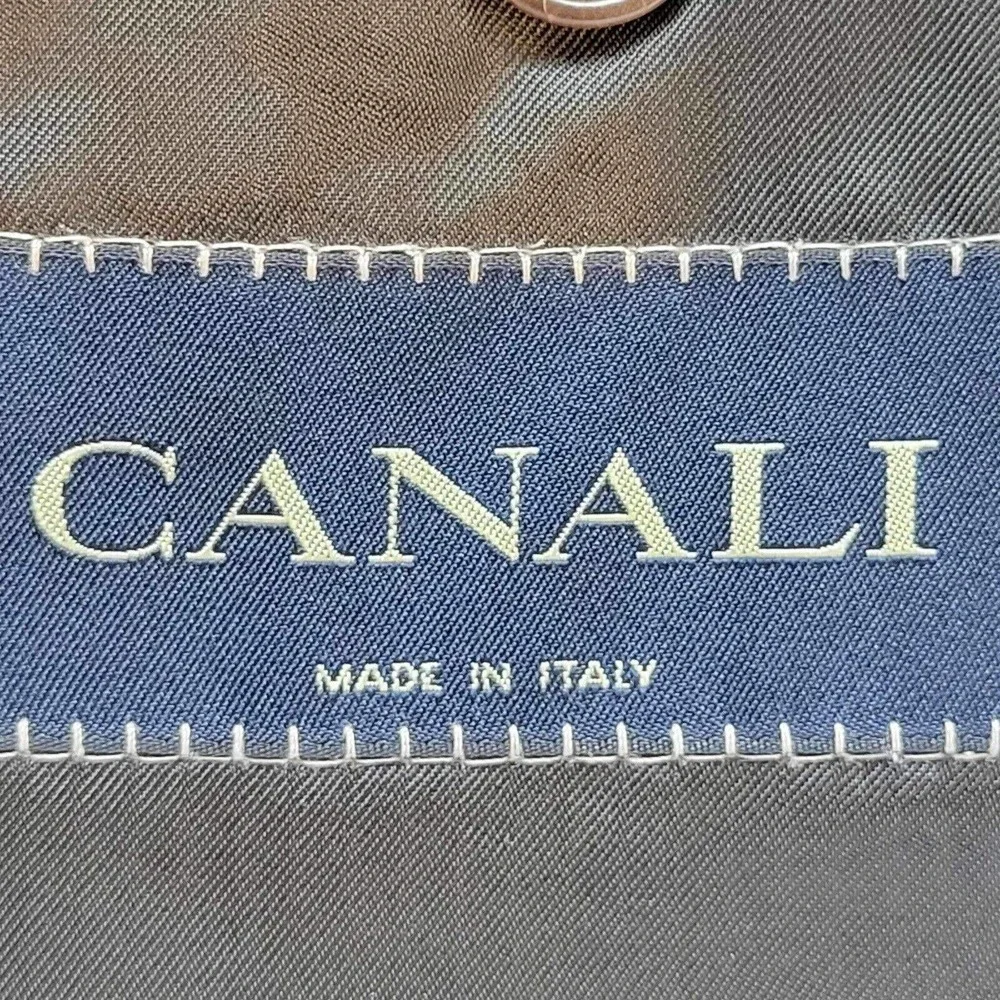 CANALI Coat Sport Jacket Blazer Wool Gray Stripe Two Button Mens 52 US 42